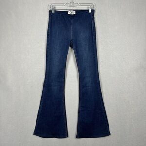 Free People We The Free Penny Pull-On Flare Jeans Size 25 Rich Blue Denim